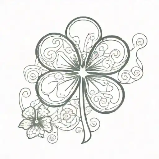 Four Leaf Clover With Letters A H J Z Characters Incorporated