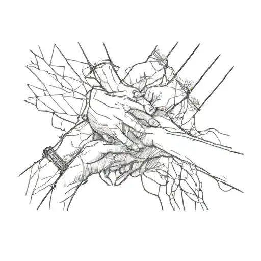 5 People Holding Hands On A Dark Path