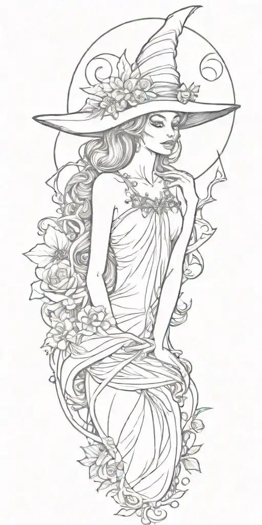 Witchy Tattoo Design