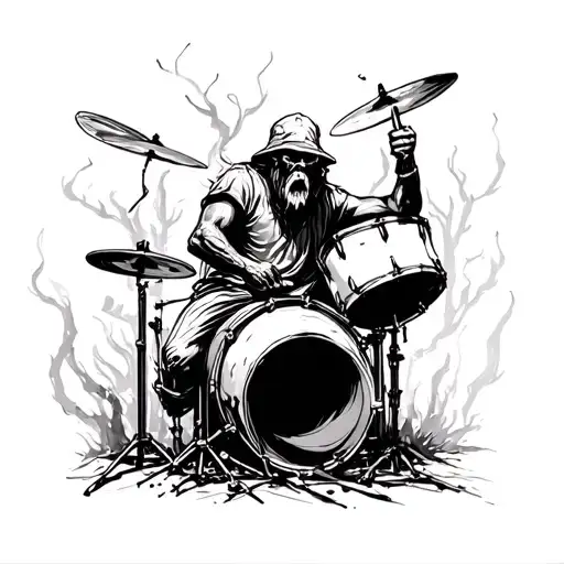 Burnt Forest Rip Drummer Playing A Drum