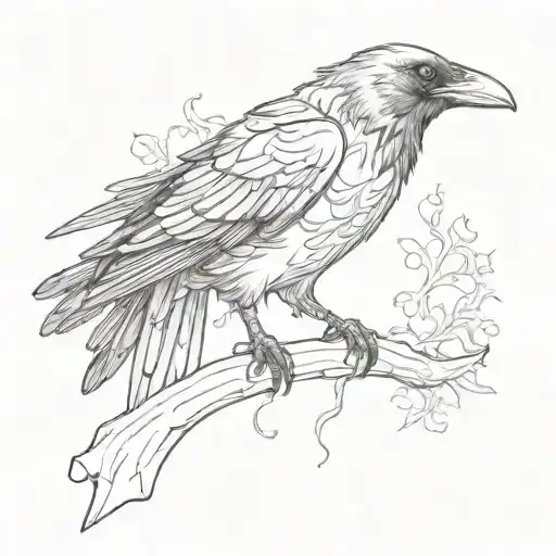 Raven Sitting Facing Forward