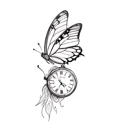 A Butterfly And A Clock