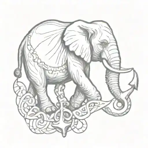 Elephant And An Anchor