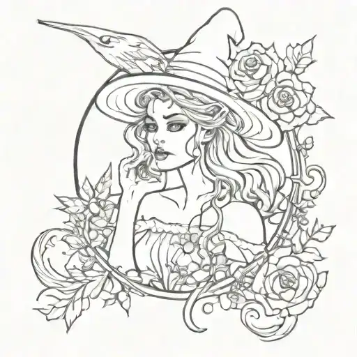 Witchy Tattoo Design