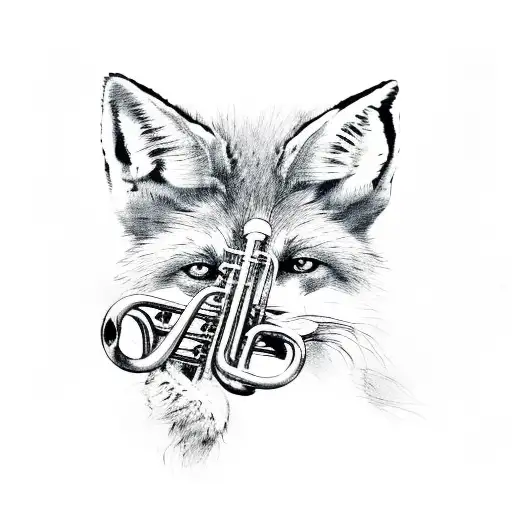 Fox Playing Trumpet