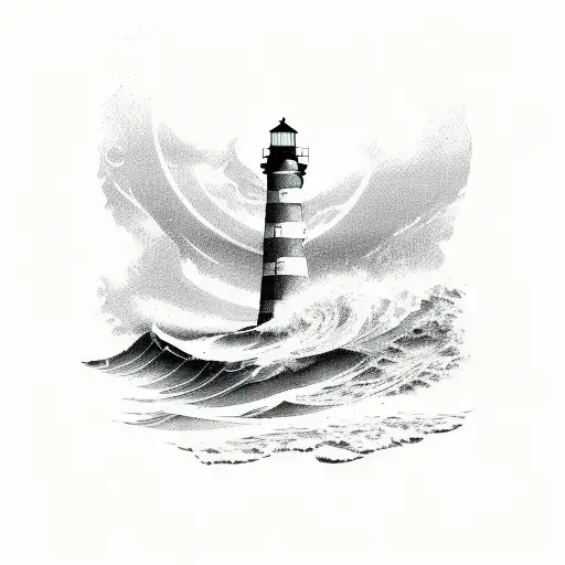 Lighthouse With Ocean Waves