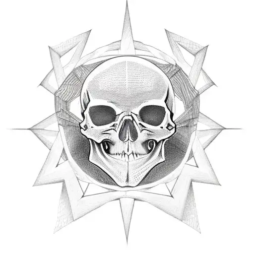 Pentagram With Skull In It