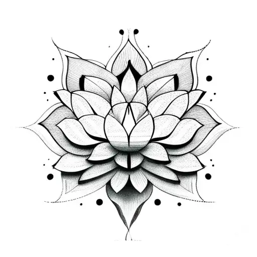 Unalome Symbol Lotus Number 69
