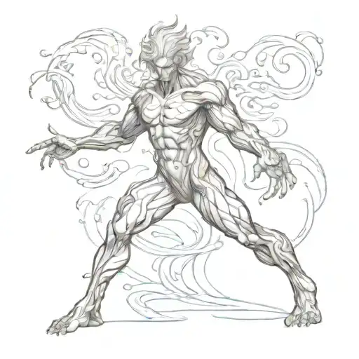 Full Body Male Water Elemental