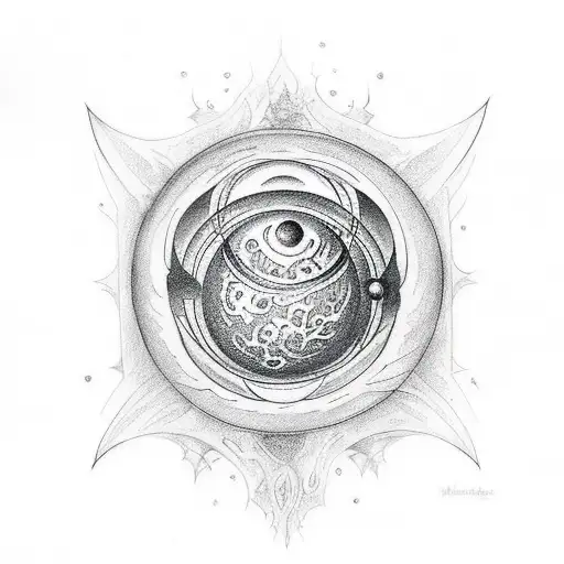 Create A Gothic Tattoo Of A Seratonin Surrounded By Planets