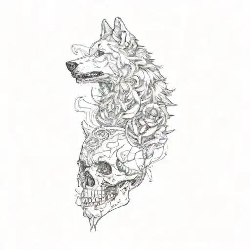 A Wolf And A Skull