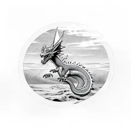 Dragon Getting Out Of Water