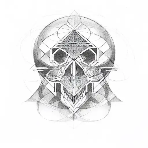 Sacred Geometry Rams Skull