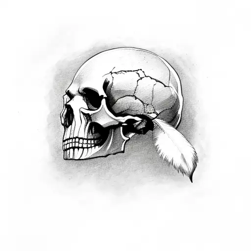 Skull With Cherokee War Paint