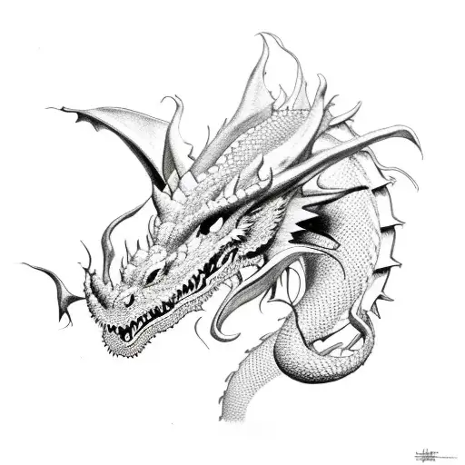 Dragon For Forearm Black And White