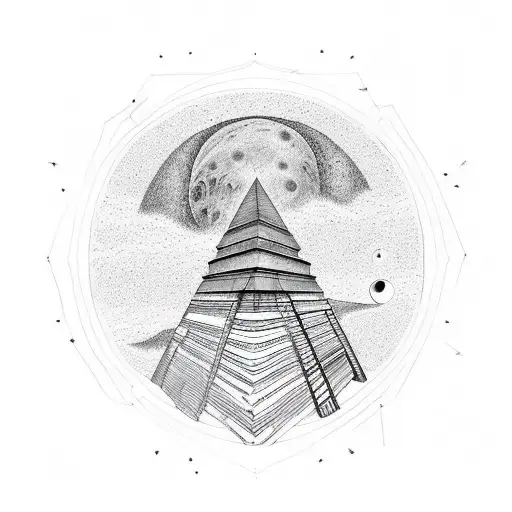 Pyramide Stairs Moon Sculpture