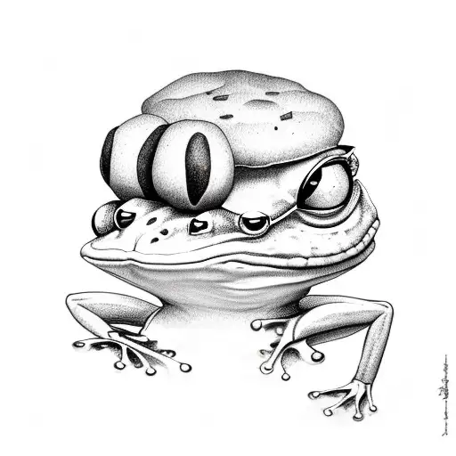 Frog With Mushroom Hat