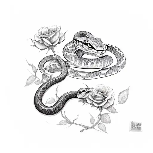 Snake With Roses