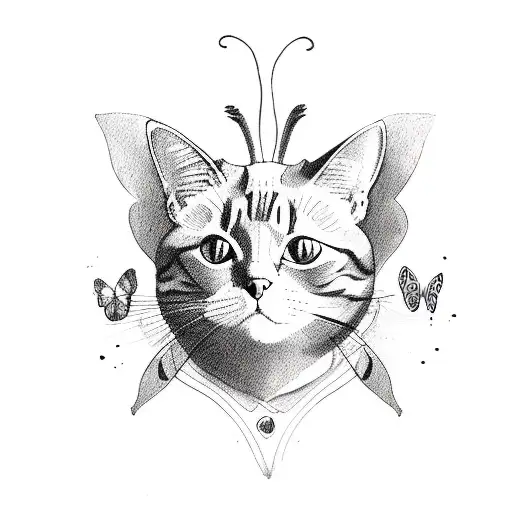 Cat With Butterfly