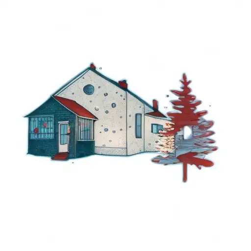 A House With A Tree In Front Of It