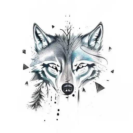 Forearm Watercolor Tattoo With Seven Trees With Roots Appearing And A Bunch Of Wolves Among