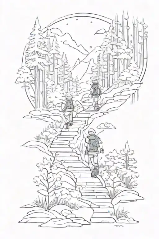 Small Hikers Diverging Paths Forest