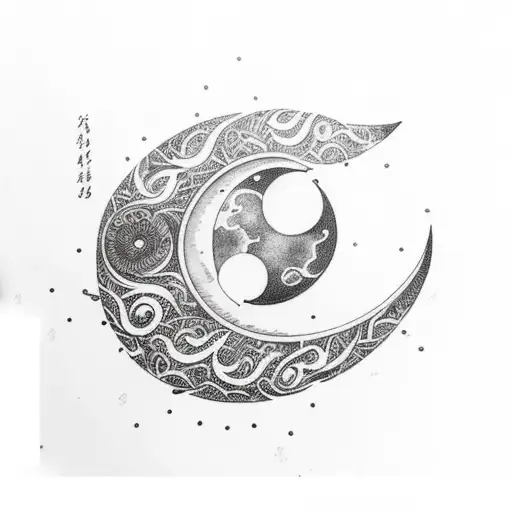 A Crescent Moon With Elegant Calligraphy Of A Favorite Quote