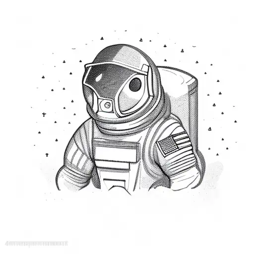 Cartoon Tyrannosaurus In Astronaut Suit