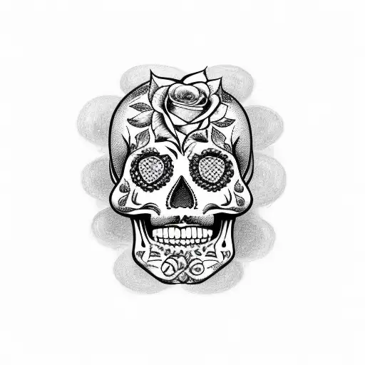 Sugar Skull With Roses