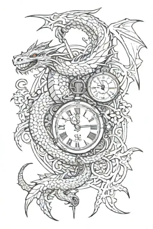 A Long Dragon And Pendant Watch