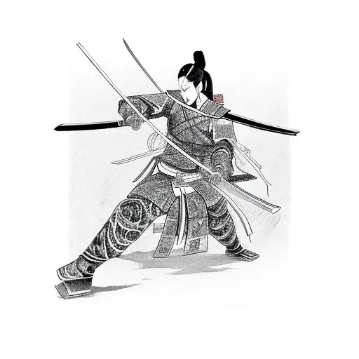 Katana With Japanese Word Warrior