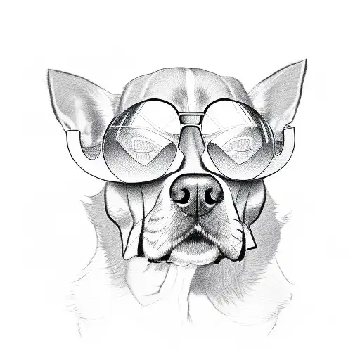 Fashion-inspired Dog Silhouette Wearing Afl Jersey And Sunglasses