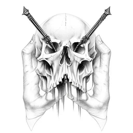 Dagger Going Through Skull