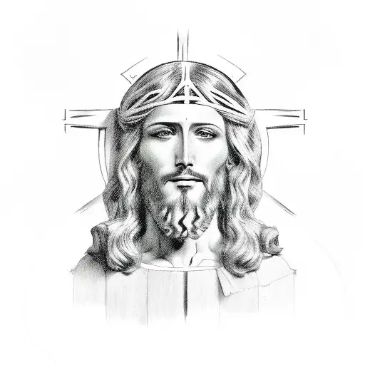 Jesus With Line Art