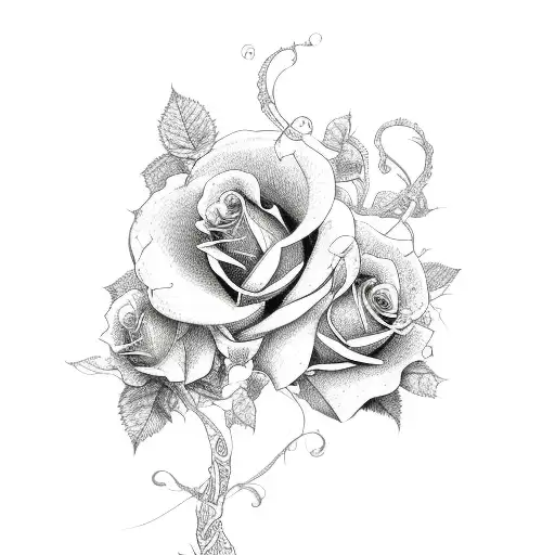 Long Vine With Roses Throughout