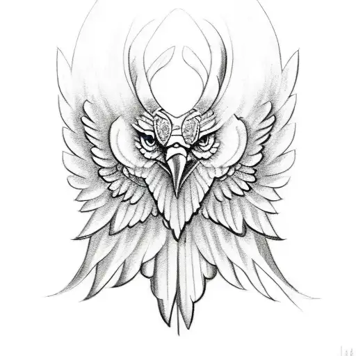 Sketch A Celtic Music-inspired Eagle With Wings