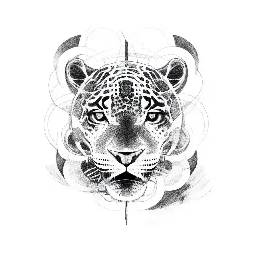 Abstract Sketch Of A Black Jaguar In Motion