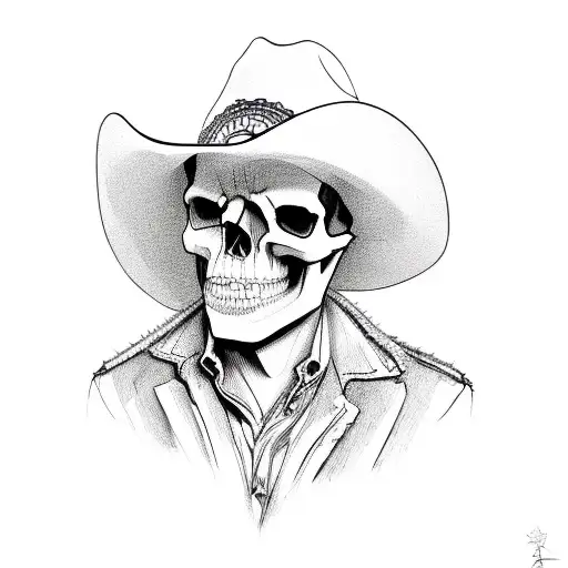 Skull And Cowboy Hat Feminine