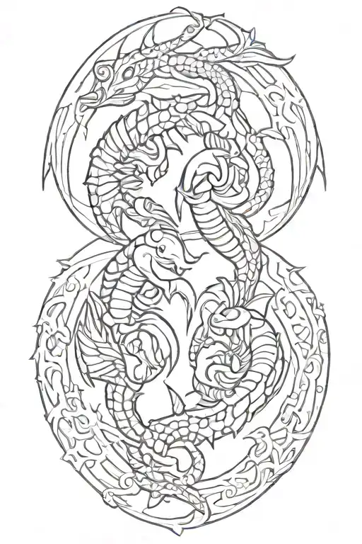 Scorpio And Pisces Zodiac Symbols Intertwined