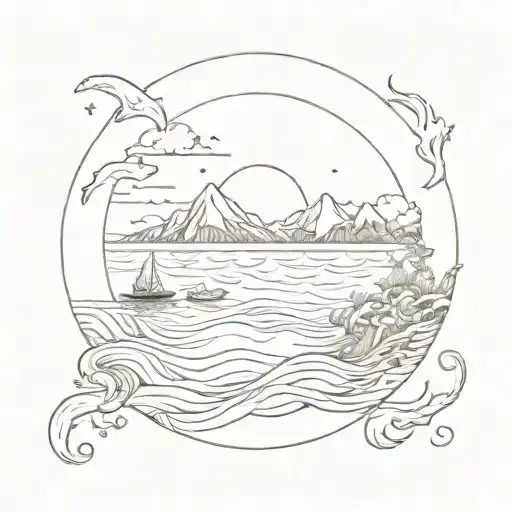 Ocean As A Mirror For The Sun Shining