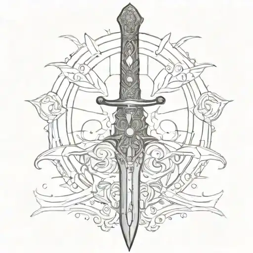 A Majestic Islamic Sword With A Mystical Eye Symbol At Its Hilt