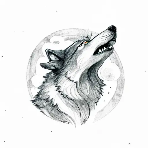 A Wolf Howling At Planets And Stars