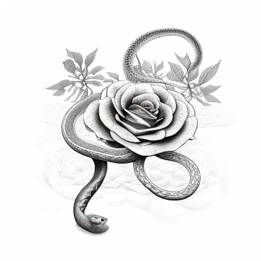 Snake In Flowers