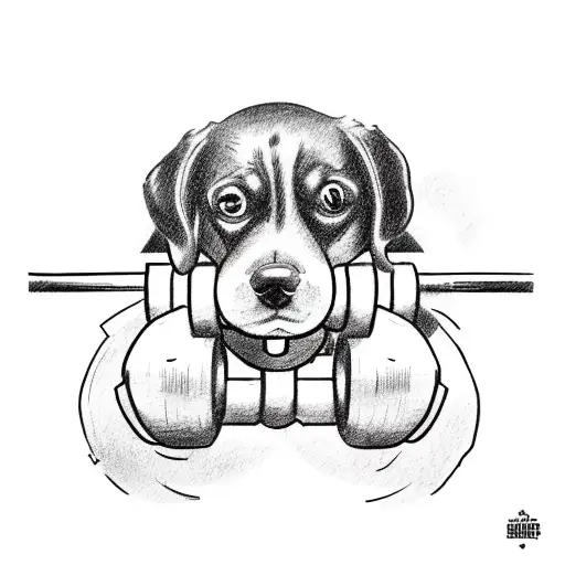 A Dog Lifting Weights In A Gym