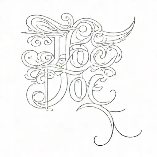 Text 'Joe' In Pretty Text With A Heart Simple Outline