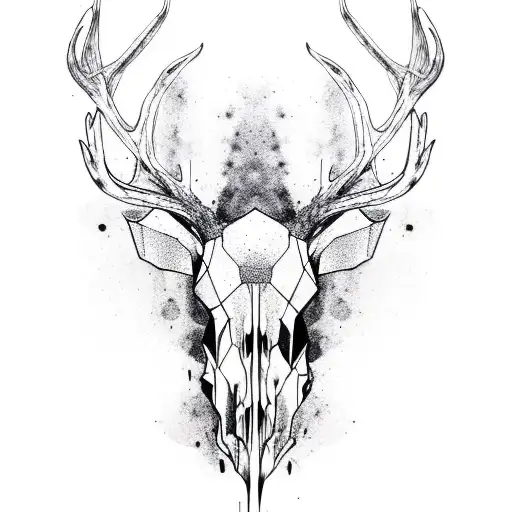 Agressiv Dark Style Deer Skull