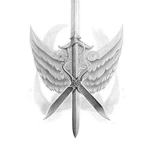 Sword Between Angle Wings