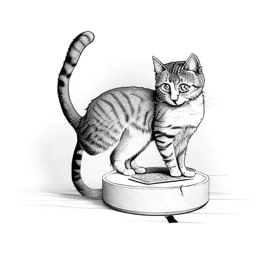 A Cat On A Side Table