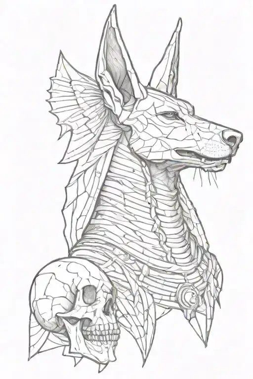 Anubis Holding Skull In Hand