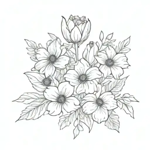 February March September Birth Flower Bouquet